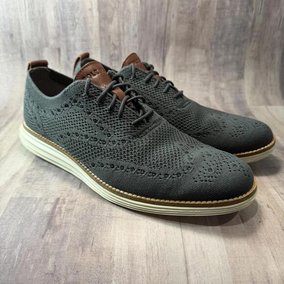 Cole Haan Original Grand Mens 7.5 M Gray Stitchlite Wingtip Oxford Shoes C27961 main image 5
